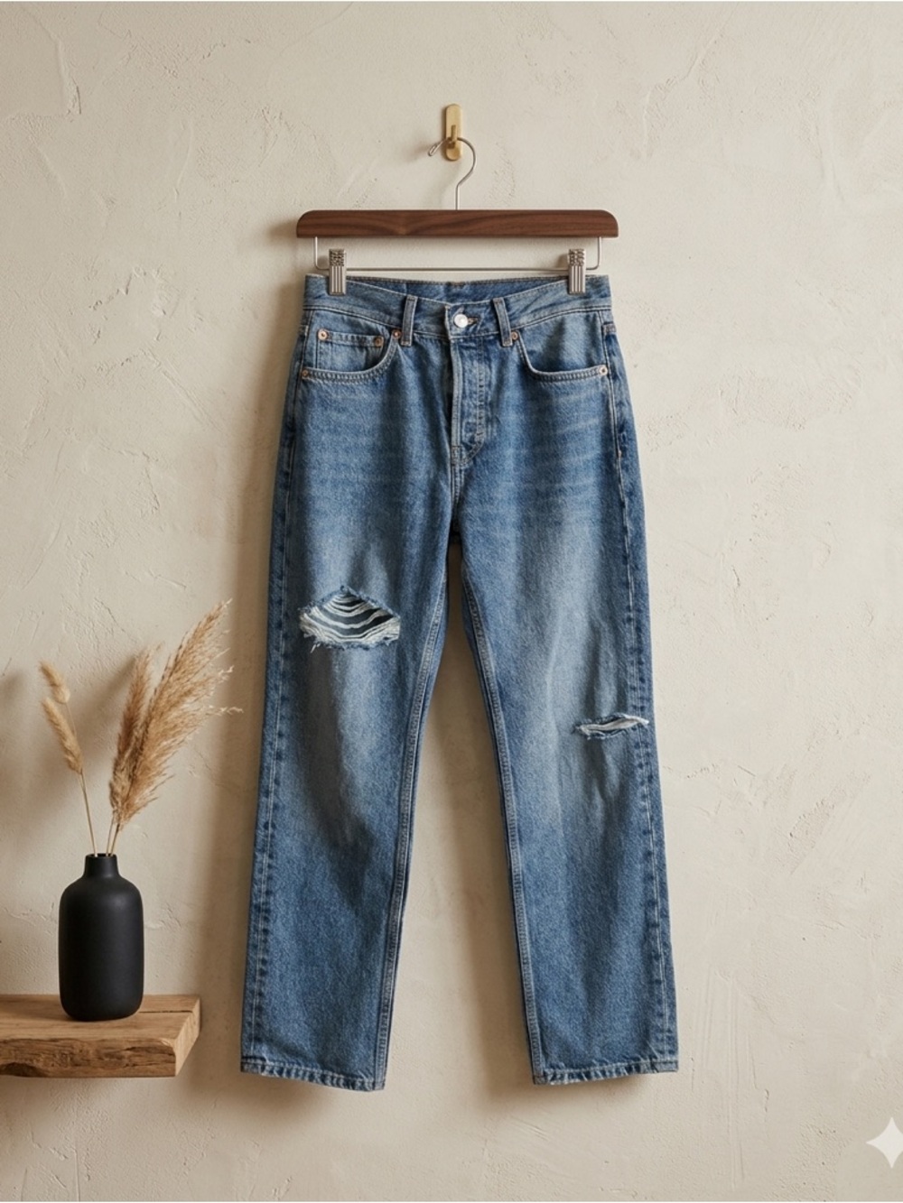 Topshop Brixton Dad Jeans Petite W28 L28 High Rise Ripped NWT